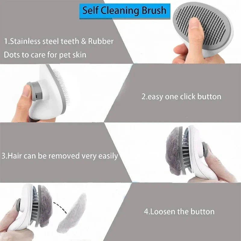 Velmora™ Self-Cleaning Pet Brush – Effortless Fur Removal for Cats & Dogs